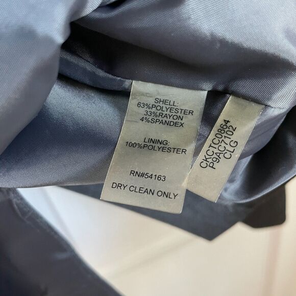Calvin Klein one button grey blazer size 4P office professional career - Picture 6 of 6